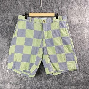 Vineyard Vines Mens Blue/Green Corduroy Striped Patchwork 8i Inseam Shorts 35‎